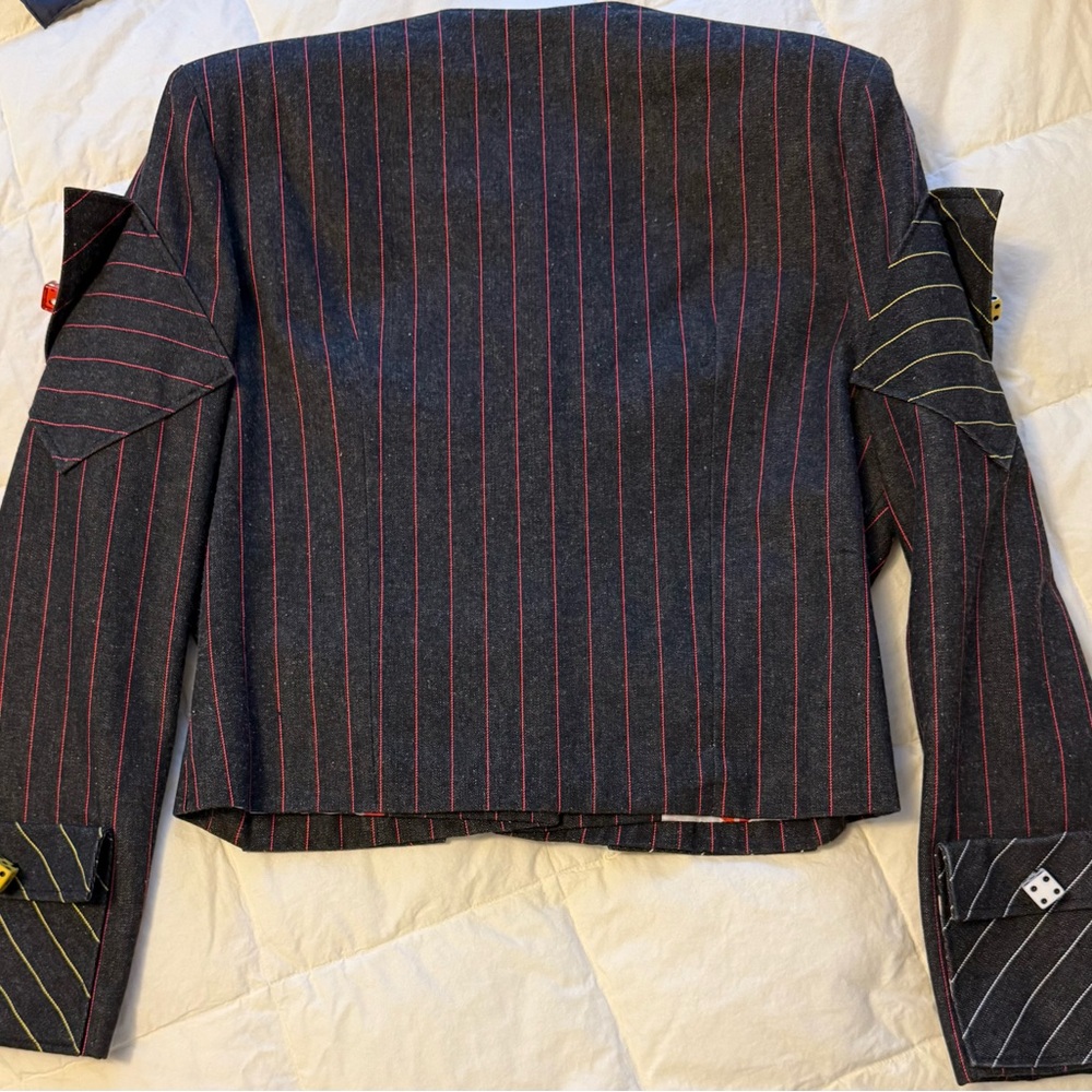 Patrick Kelly Striped Blazer with Dice Details - Picture 2 of 4